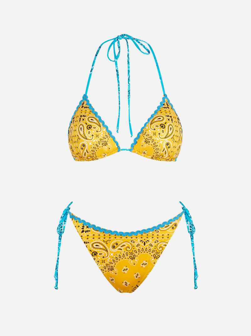 Damen-Triangel-Bikini mit Bandana-Print