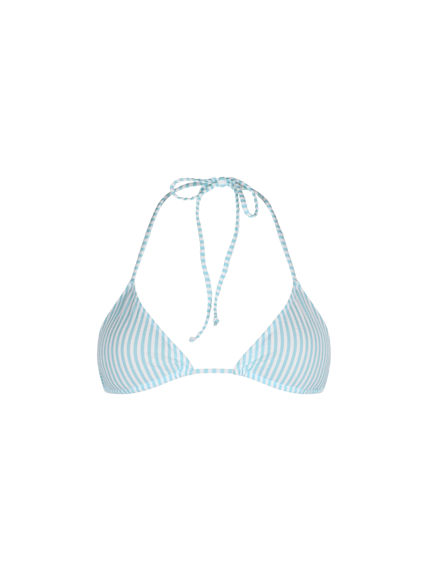 Costume da bagno donna con top a triangolo a righe seersucker Leah