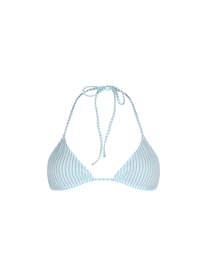 Costume da bagno donna con top a triangolo a righe seersucker Leah