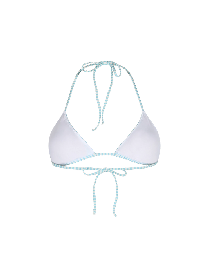 Costume da bagno donna con top a triangolo a righe seersucker Leah