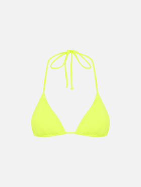 Costume da bagno da donna a triangolo giallo fluo