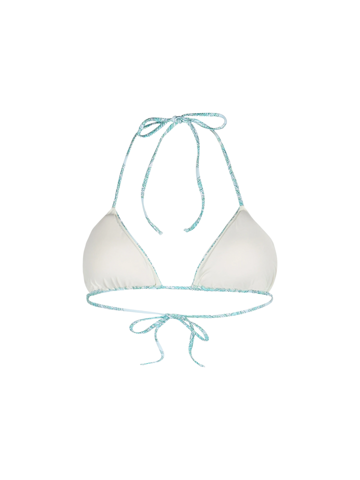 Costume da bagno donna con top a triangolo paisley verde acqua Leah