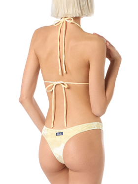 Woman yellow chenille triangle bikini Leah Naomi - MC2 Saint Barth