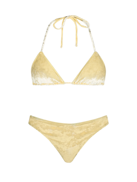 Woman yellow chenille triangle bikini Leah Naomi - MC2 Saint Barth