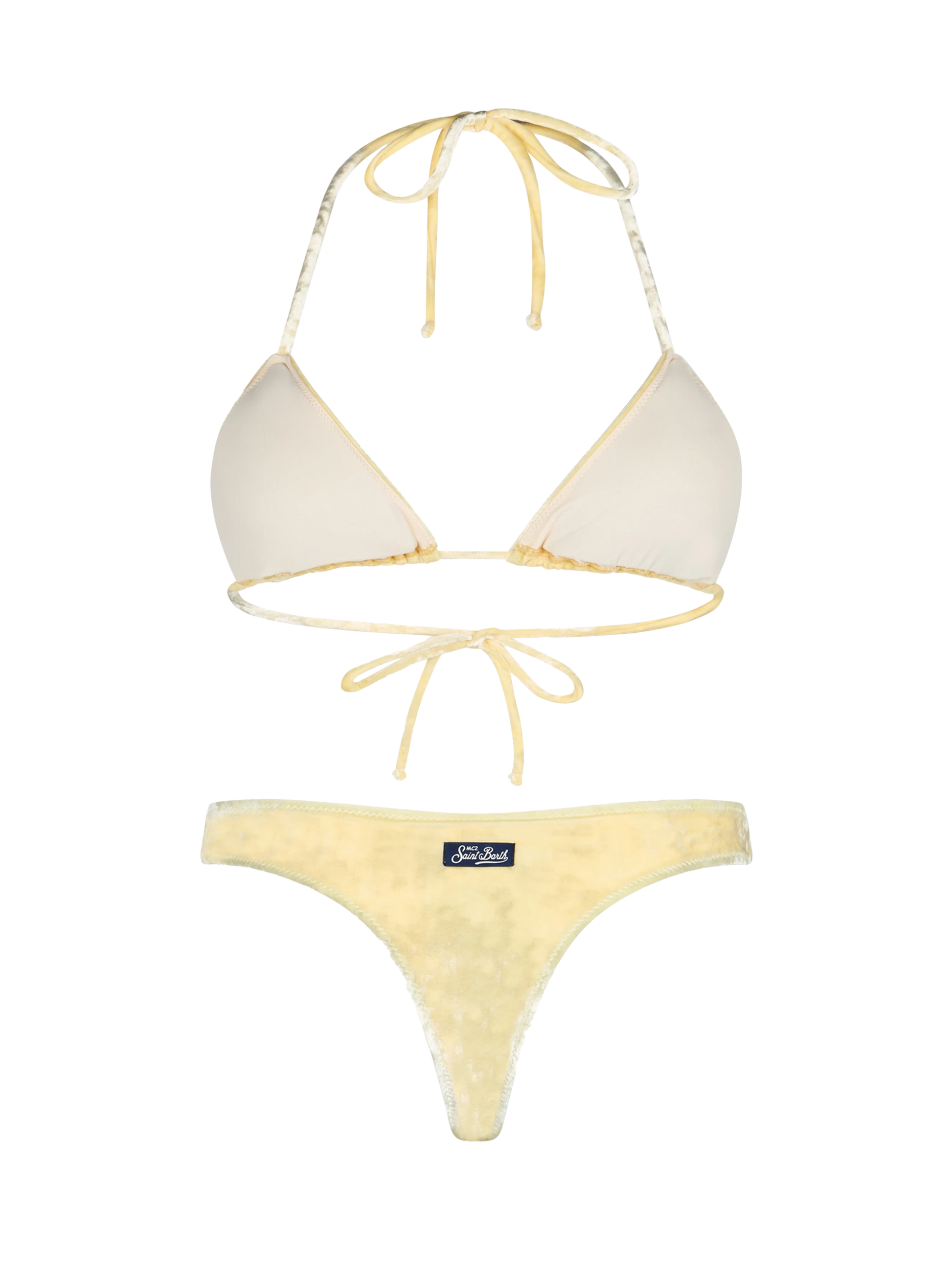 Woman yellow chenille triangle bikini Leah Naomi - MC2 Saint Barth
