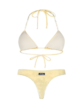 Woman yellow chenille triangle bikini Leah Naomi - MC2 Saint Barth