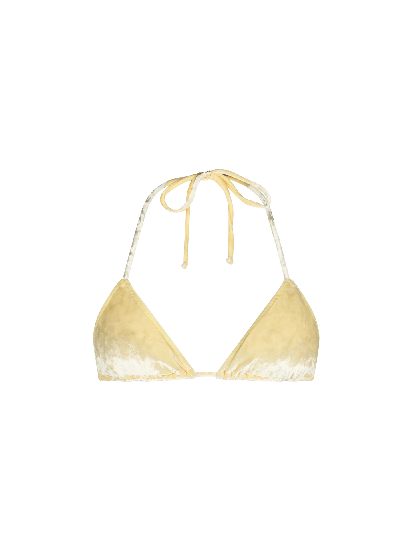 Woman yellow chenille triangle top swimsuit Leah