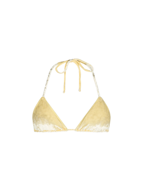 Woman yellow chenille triangle top swimsuit Leah