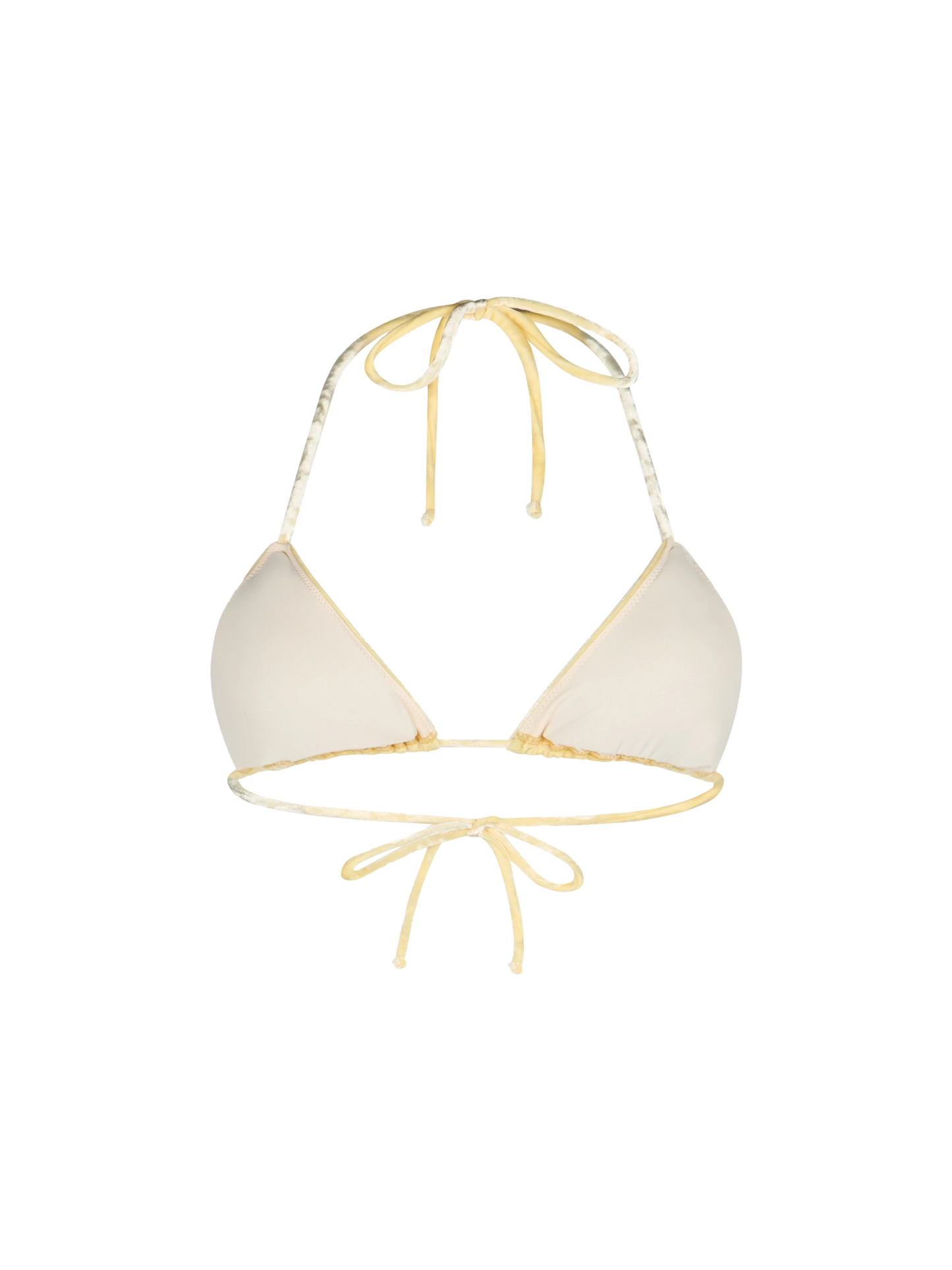 Woman yellow chenille triangle top swimsuit Leah