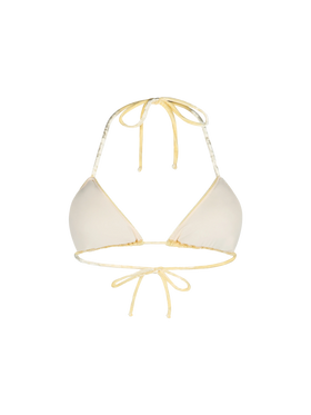 Woman yellow chenille triangle top swimsuit Leah