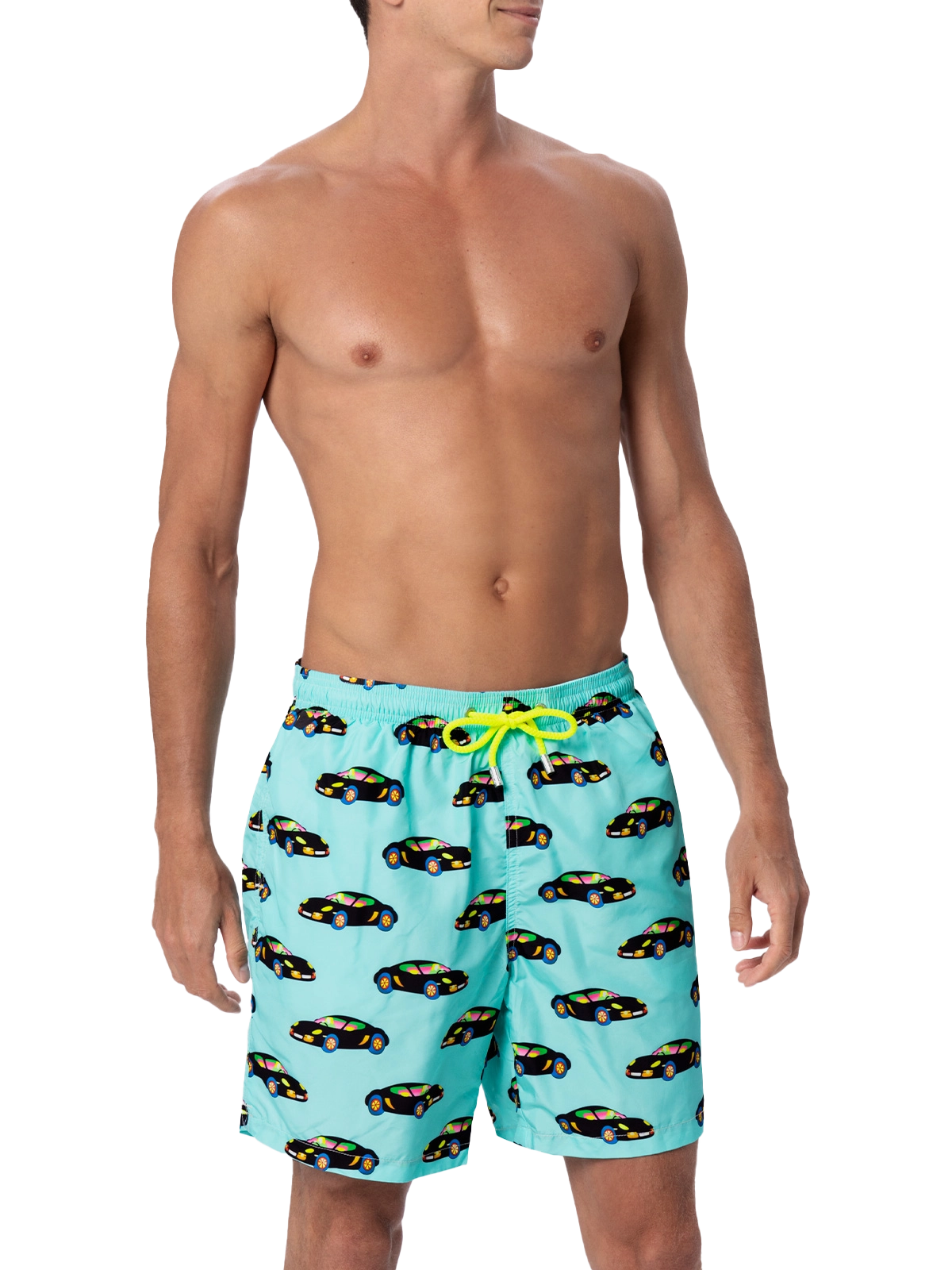 Costume da bagno da uomo in tessuto leggero Illuminazione con stampa automobile Lodola |MARCO LODOLA SPECIAL EDITION