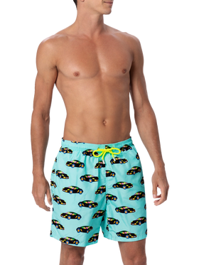 Costume da bagno da uomo in tessuto leggero Illuminazione con stampa automobile Lodola |MARCO LODOLA SPECIAL EDITION
