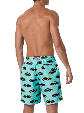 Costume da bagno da uomo in tessuto leggero Illuminazione con stampa automobile Lodola |MARCO LODOLA SPECIAL EDITION