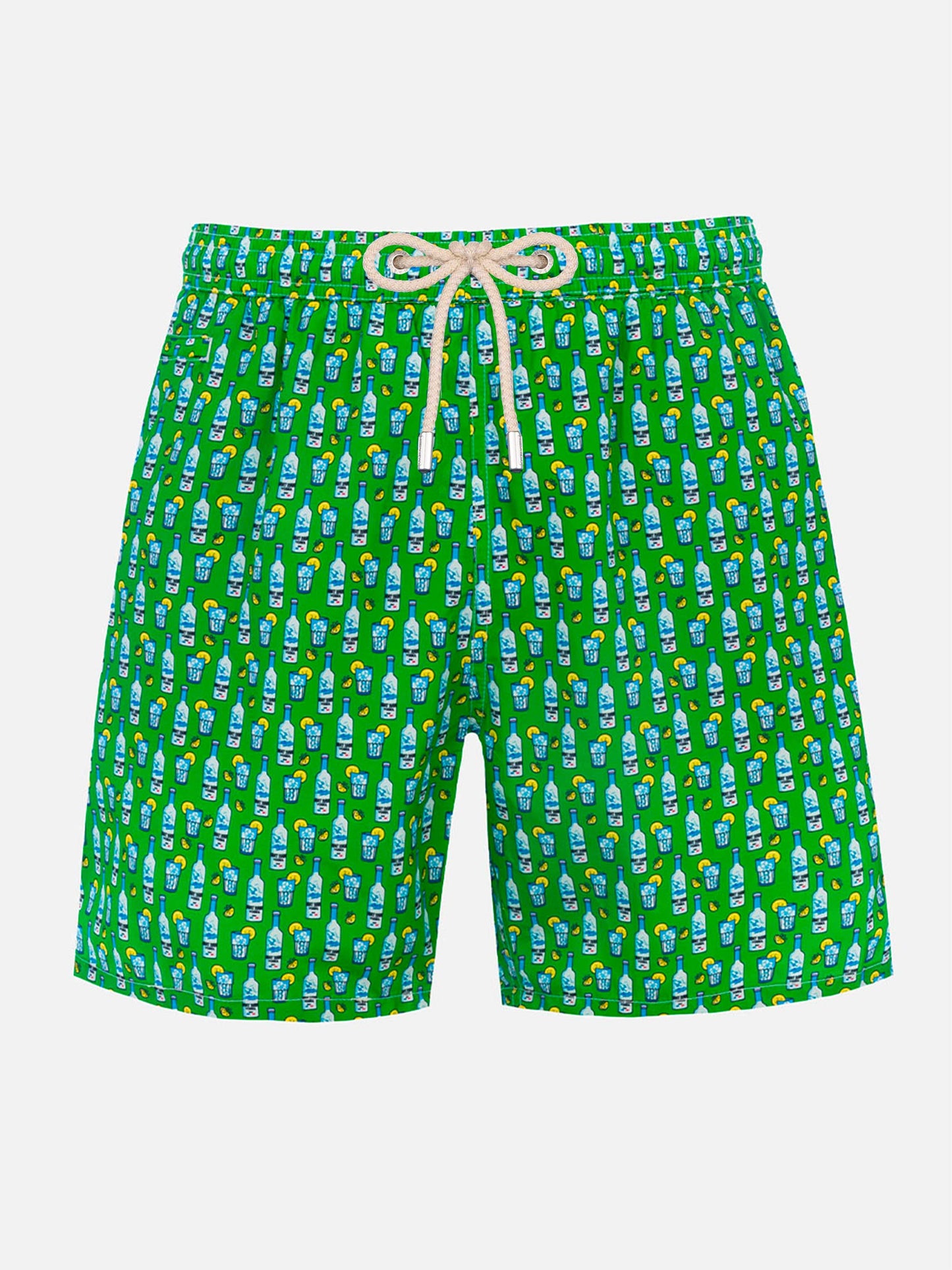 Man lightweight fabric swim-shorts Lighting Micro Fantasy with tequila print