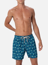 Man lightweight fabric swim-shorts Lighting Micro Fantasy with Gin Tonic Portofino Gin print | PORTOFINO DRY GIN SPECIAL EDITION