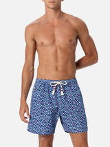 Man lightweight fabric swim-shorts Lighting 70 with starfishes print