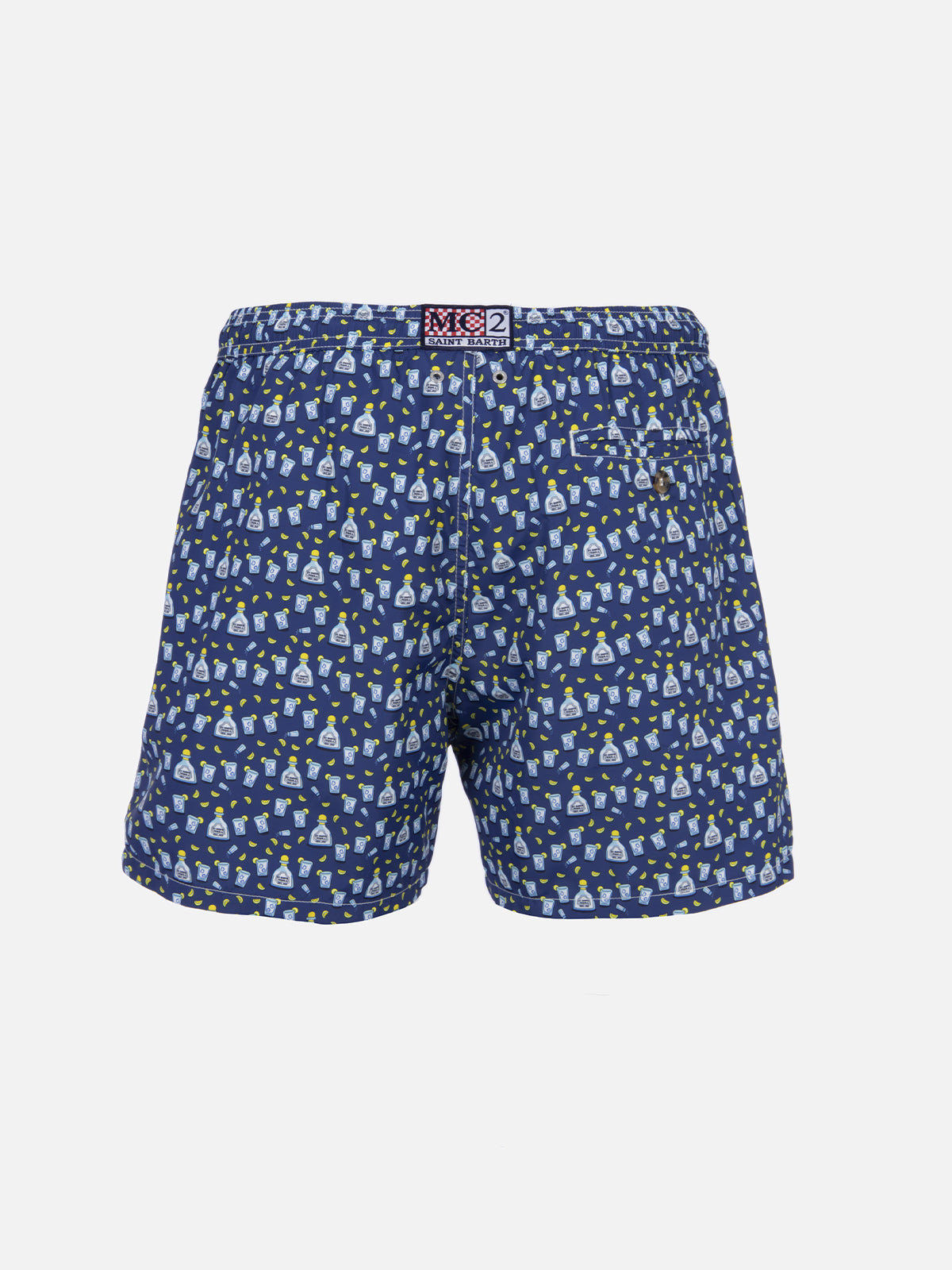 Man lightweight fabric swim-shorts Lighting Micro Fantasy with Tequila print