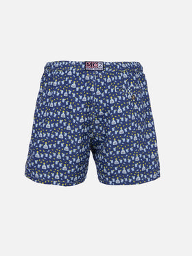 Man lightweight fabric swim-shorts Lighting Micro Fantasy with Tequila print