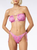 Bikini da donna a fascia con stampa paisley