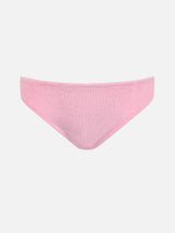 Slip da bagno da bambina in spugna rosa con fiocco