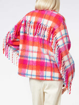 Woman overshirt jacket with fringes