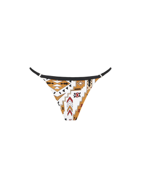 Woman cheeky swim briefs Jodene with aztech print - MC2 Saint Barth