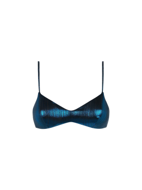 Blaues Lamina-Bralette-Top für Damen