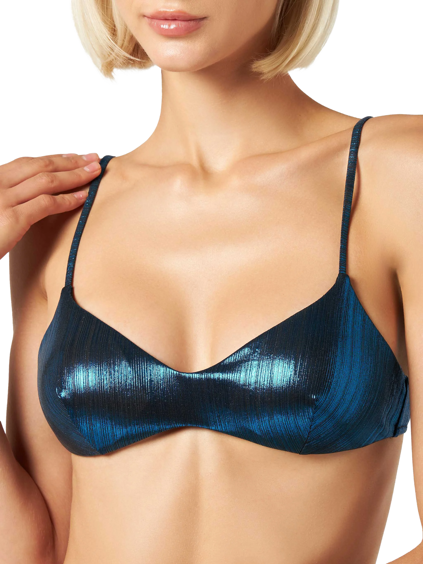 Blaues Lamina-Bralette-Top für Damen