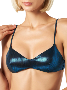 Blaues Lamina-Bralette-Top für Damen