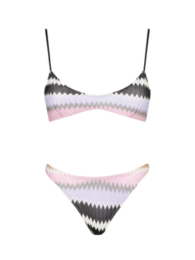 Damen-Bralette-Bikini mit Chevron-Muster