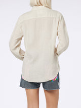 Woman off-white linen shirt Meredith