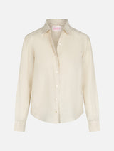 Woman off-white linen shirt Meredith