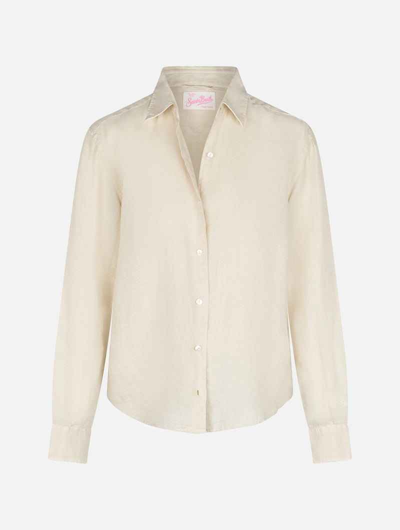 Woman off-white linen shirt Meredith