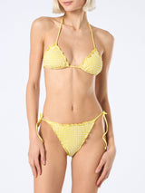 Woman seersucker classic triangle bikini Sagittarius Miami