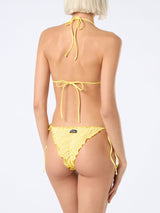 Woman seersucker classic triangle bikini Sagittarius Miami