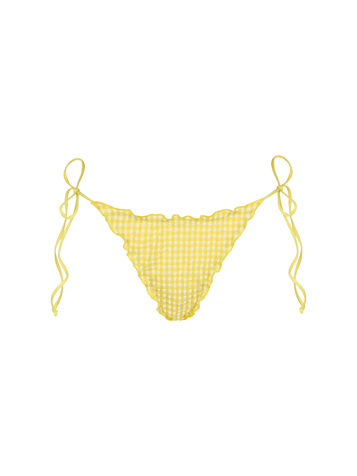 Woman seersucker classic triangle bikini Sagittarius Miami