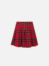 Gonna da bambina in flanella con stampa tartan