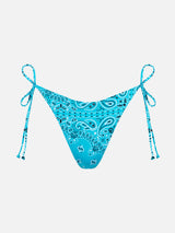 Woman swim briefs with bandanna print