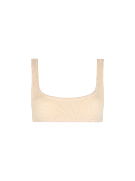 Woman beige classic crinkle bralette Naima