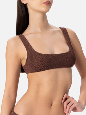 Bikini de bralette arrugado marrón de mujer Naima Elise 