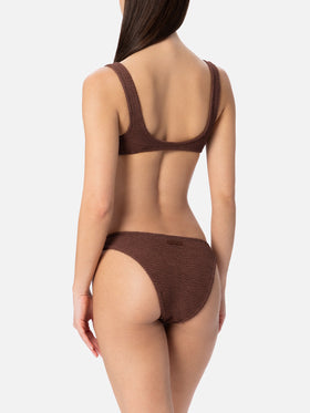 Bikini de bralette arrugado marrón de mujer Naima Elise 
