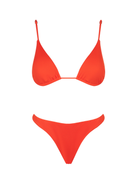 Orangefarbener Triangel-Bikini für Damen