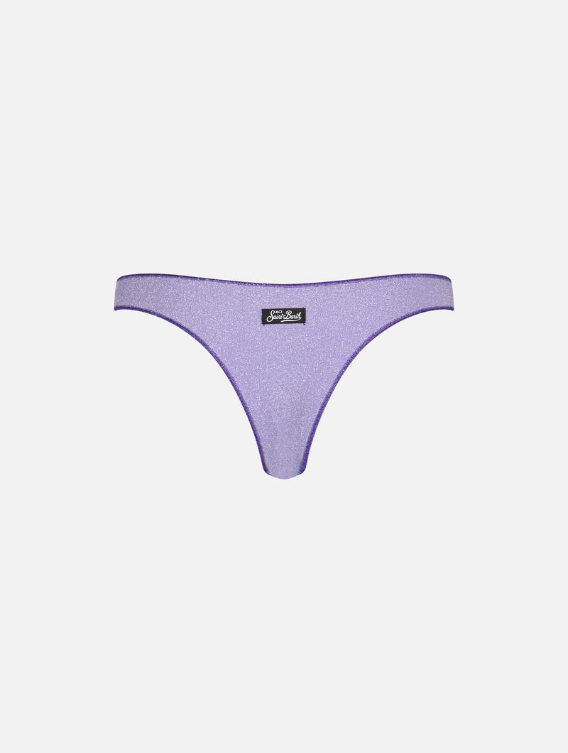 Woman lilac lurex cheeky swim briefs Naomi