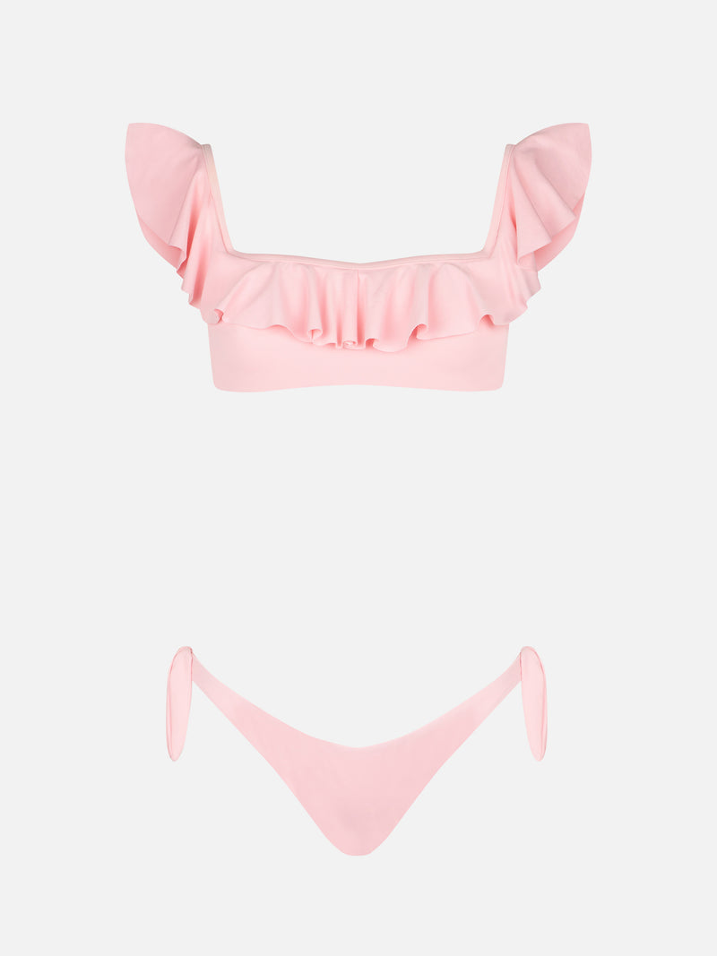 Off Shoulder  pink Bikini top