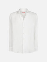 Man white linen shirt Pamplona