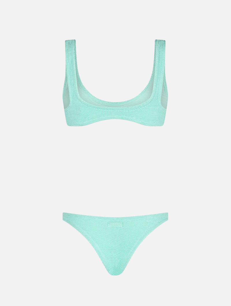 Salbeigrüner, winziger Crinkle-Bikini für Damen von Pamy Naomi