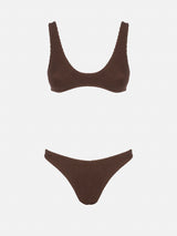 Bikini da donna a bralette marrone crinkle Pamy Elise