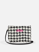 Pouch a tracolla Parisienne con motivo pied de poule in lurex