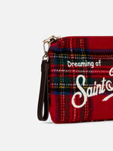 Parisienne cross body pouch bag with tartan pattern