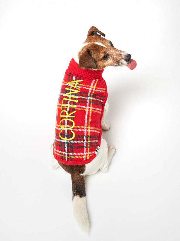 Maglia per cani con stampa Tartan